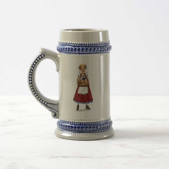 Three German Girls Grey/Blue 22 oz Stein (Left)