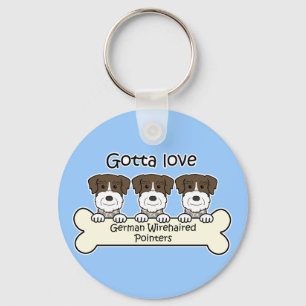 Three German Shorthaired Pointers Key Ring