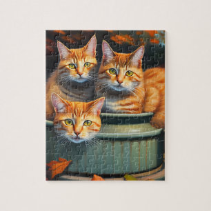 Three Ginger Cats In A Pot, Jigsaw Puzzle