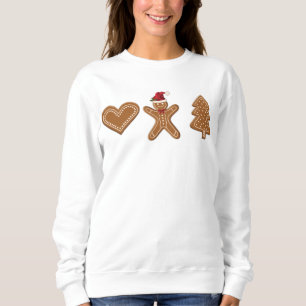 Three Gingerbread Christmas Cookie Shapes Sweatshirt