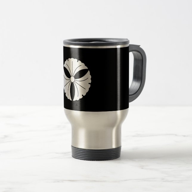 Three ginkgo leaves travel mug (Front Right)