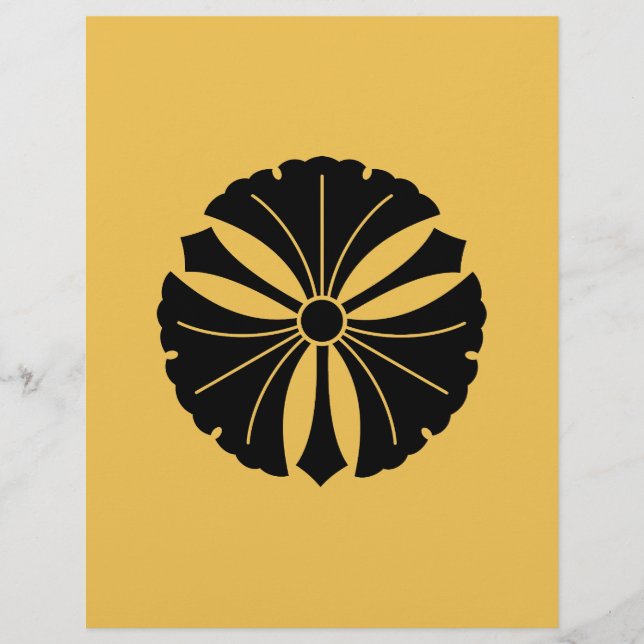 Three ginkgo leaves with swords (Front)