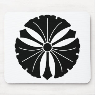 Three ginkgo leaves with swords mouse pad