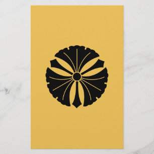 Three ginkgo leaves with swords stationery