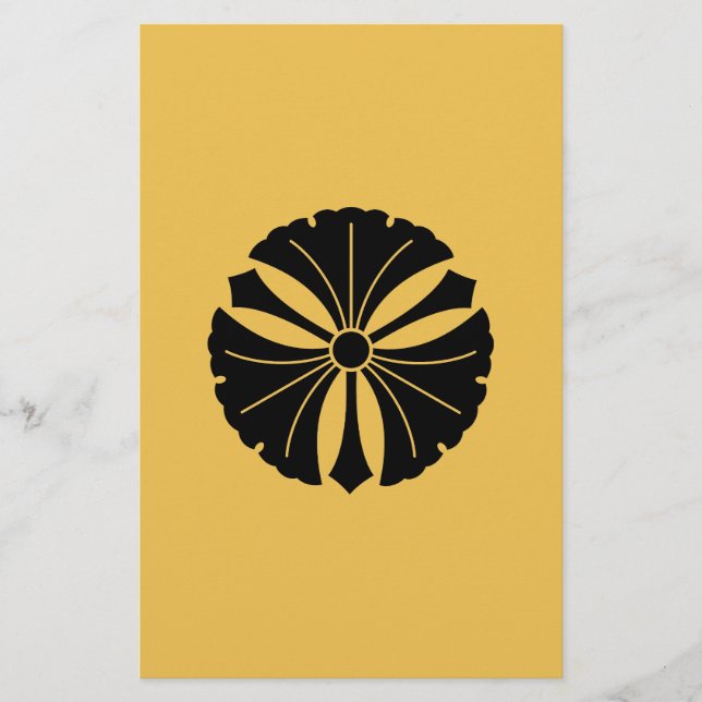 Three ginkgo leaves with swords stationery (Front)