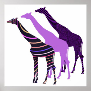 Three Giraffes Design 5 Poster