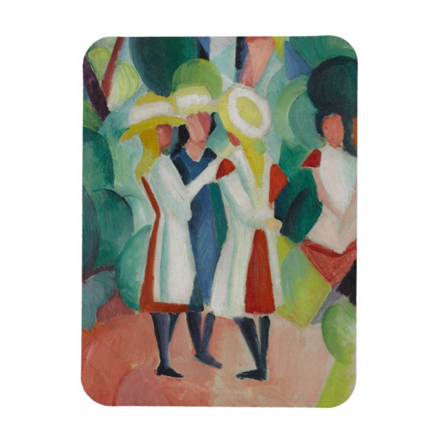 “Three Girls” Art magnet (Vertical)