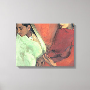 Three Girls By Amrita Sher Gil Canvas Print