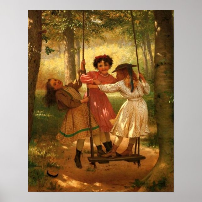 Three Girls on a Swing Poster (Front)
