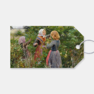 Three Girls Picking Blackberries (by Brendekilde) Gift Tags