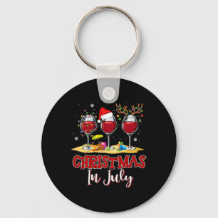 Three Gl Of Red Wine Funny Drinker Christmas In Ju Key Ring