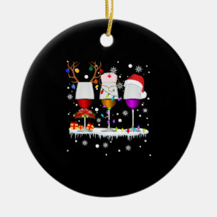 Three glass of red wine nurse Christmas Ugly Xmas Ceramic Tree Decoration