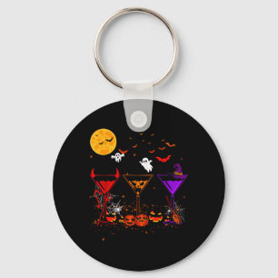 Three Glasses Of Cocktails Funny Halloween Costume Key Ring