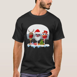 Three Glasses of Wine Christmas Santa Hat Xmas Sno T-Shirt