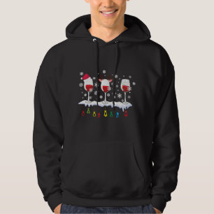 Three Glasses Of Wine Santa Hat Christmas Drinking Hoodie