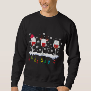 Three Glasses Of Wine Santa Hat Christmas Drinking Sweatshirt