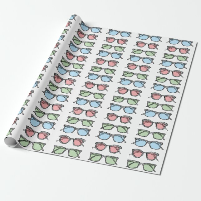 Three Glasses Sketch Wrapping Paper (Unrolled)
