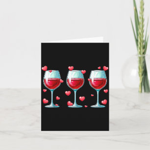 Three Gles Of Wine Valentine's Day Couple Funny Dr Card