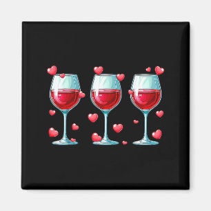 Three Gles Of Wine Valentine's Day Couple Funny Dr Magnet