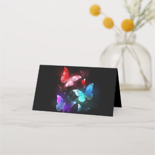 Three Glowing Butterflies on night background Appointment Card