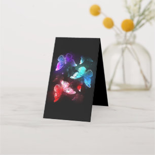 Three Glowing Butterflies on night background Appointment Card