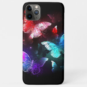 Three Glowing Butterflies on night background Case-Mate iPhone Case