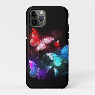 Three Glowing Butterflies on night background Case-Mate iPhone Case