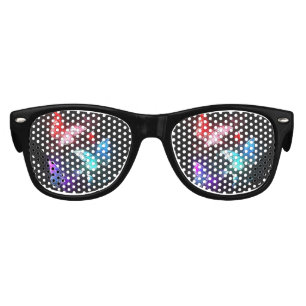 Three Glowing Butterflies on night background Kids Sunglasses