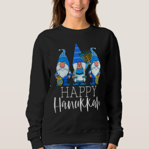 Three Gnome Menorah Dreidel Costume  Happy Hanukka Sweatshirt