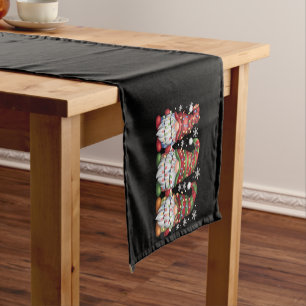 Three Gnomes Buffalo Plaid Red Christmas Short Table Runner