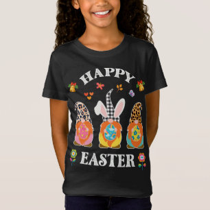 Three Gnomes Bunny Holding Egg Happy Easter Day T-Shirt