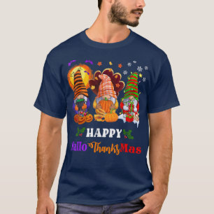 Three Gnomes Halloween Merry Christmas Happy Hallo T-Shirt