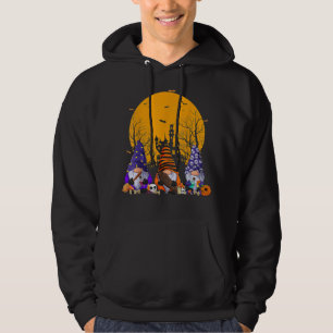 Three Gnomes Happy Halloween Fall Candy Corn Pumpk Hoodie