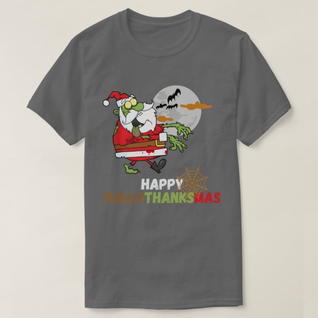 Three Gnomes Happy Halloween Fall Candy Corn Pumpk T-Shirt (Design Front)