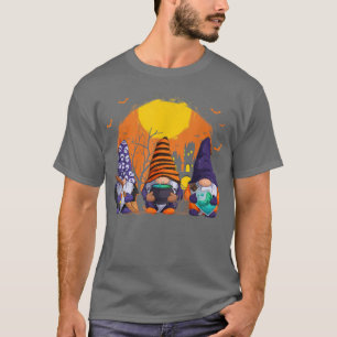Three Gnomes Happy Halloween Fall Candy Corn Pumpk T-Shirt