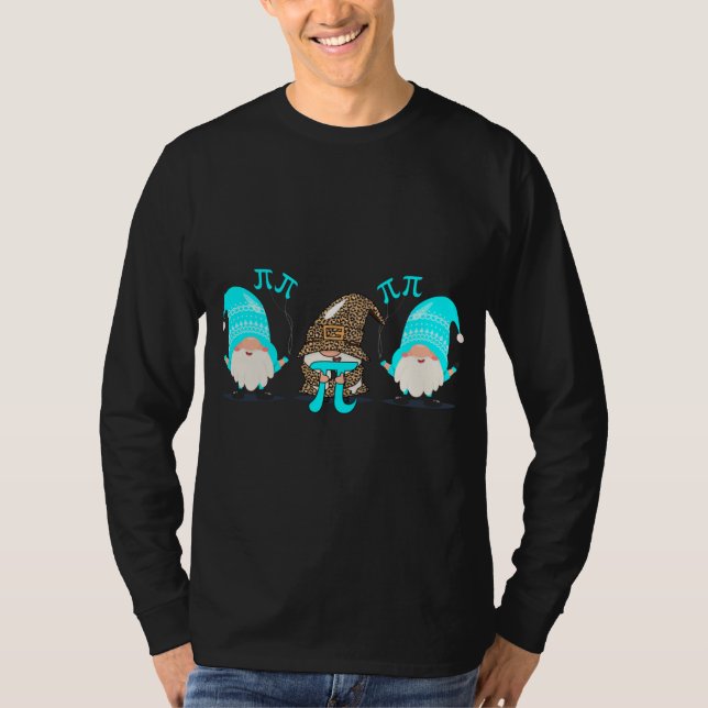Three Gnomes Happy Pi Day Math Lovers Teacher Math T-Shirt (Front)