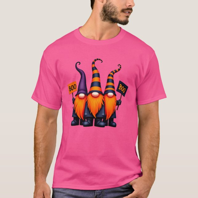 Three Gnomes Holding A Sign T-Shirt (Front)