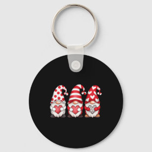Three Gnomes Holding Heart Valentines Day Women Gi Key Ring
