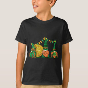 Three Gnomes Holding Shamrock St Patrick's Day T-Shirt