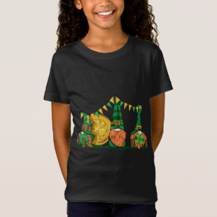 Three Gnomes Holding Shamrock St Patrick's Day T-Shirt