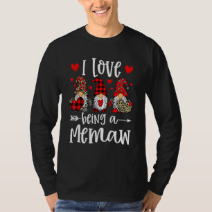Three Gnomes I Love Being A Memaw Funny Valentines T-Shirt