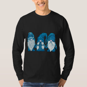 Three gnomes in blue costume Christmas - Hanging W T-Shirt