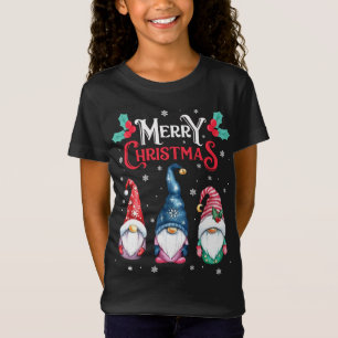 Three Gnomes In Buffalo Plaid Merry Christmas Gnom T-Shirt