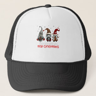 Three Gnomes In Red Christmas Just Hanging With My Trucker Hat
