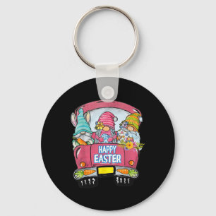 Three Gnomes In Truck Bunny Egg Happy Easter Day Key Ring