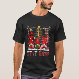 Three Gnomes Let It Snow Christmas Gnomes Santa Pa T-Shirt