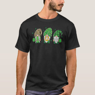 Three Gnomes Lucky Horseshoe Leopard Plaid St Patr T-Shirt