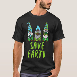 Three Gnomes Plant Turtle Save Earth Gardening Gar T-Shirt