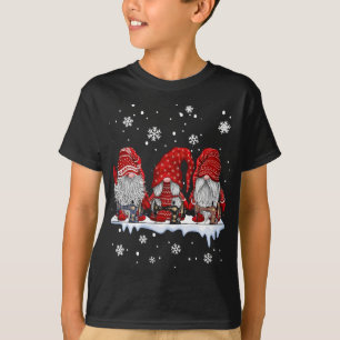Three gnomes sewing and quilting christmas gift T-Shirt