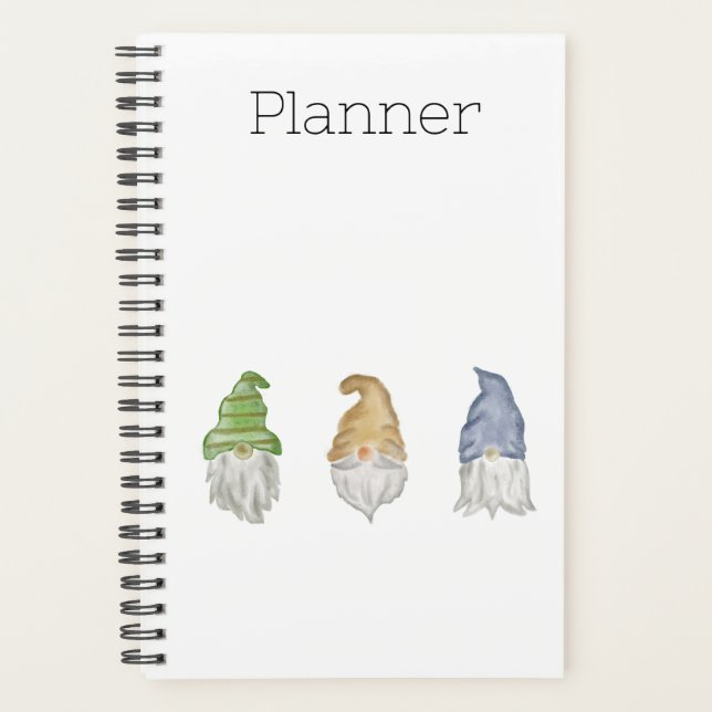 Three Gnomes Spiral Soft Cover Planner 5.5 x 8.5 (Front)